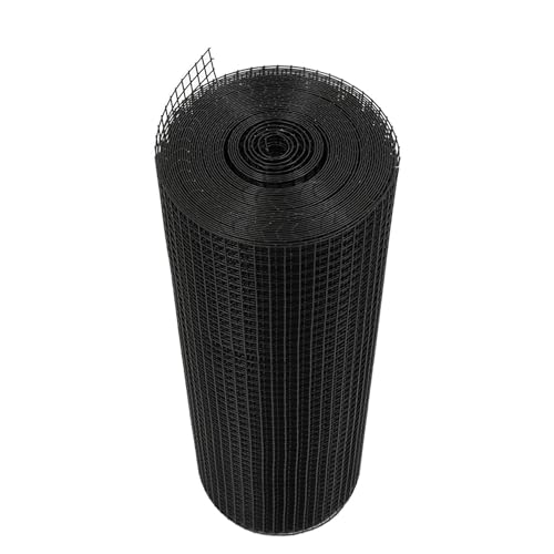 1/2 in Hardware Cloth, 24 in x 50 ft Chicken Wire Fence, Chicken Wire Mesh Roll for Rabbit Cages, Chicken Coop Fences and Poultry Enclosures(19 Gauge, Black) - color: Black, size: 1/2in 24in x 50ft