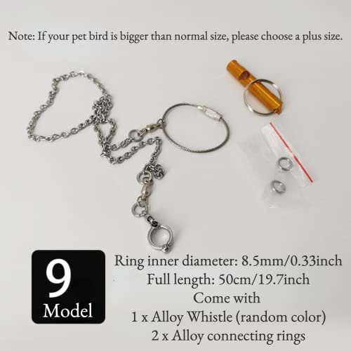 Bird Foot Chain Flying Stainless Steel Training Rope Outdoor Parrot Ankle Foot Ring Accessories Bird Harness Leash Prevent Escaping (Model9) - size: Model9