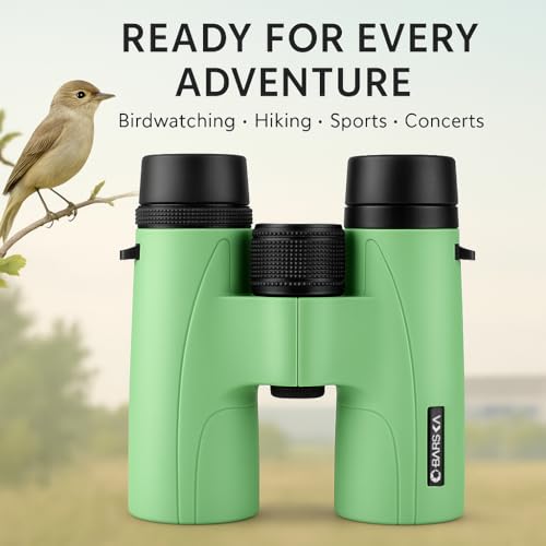 Barska Crush 10x42 Binoculars – Lightweight, Compact & Shockproof Design in Bright Colors for Hiking, Travel, Concerts, Sports, Great Gift Idea – Case & Strap Included - color: Pistachio Green