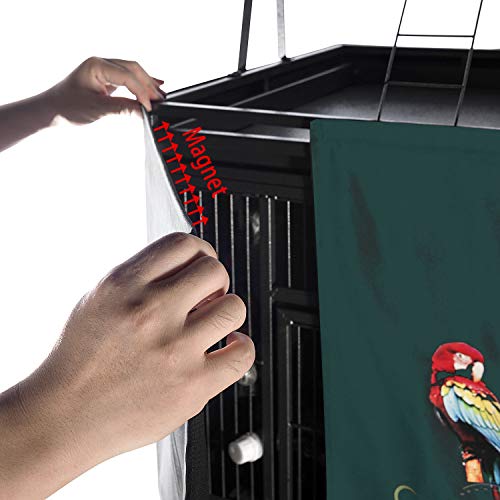 Colorday Good Night Bird Cage Cover for Large Bird Cage with Play Top (Patented), Green 68" - color: Green, size: 24.0"L x 22.0"W x 68.0"H