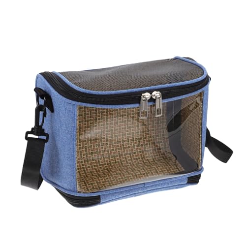 VANZACK Transparent Parrot Carrier Cross Body Pouch Portable Outdoor Bird Cage with Zippered Closure and Adjustable Shoulder Strap for Travel Camping Hiking