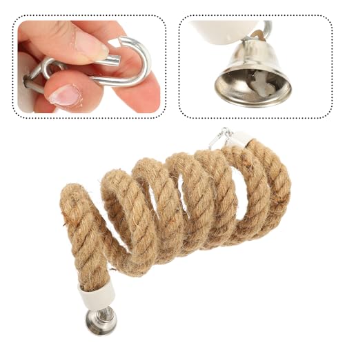 Ipetboom Bird Rope Perch Parrot Rope Toy Climbing Stand with Stable Clips 59.05 in Hanging Swing for Parakeets Lovebirds Cockatiels Bird Cage Accessory