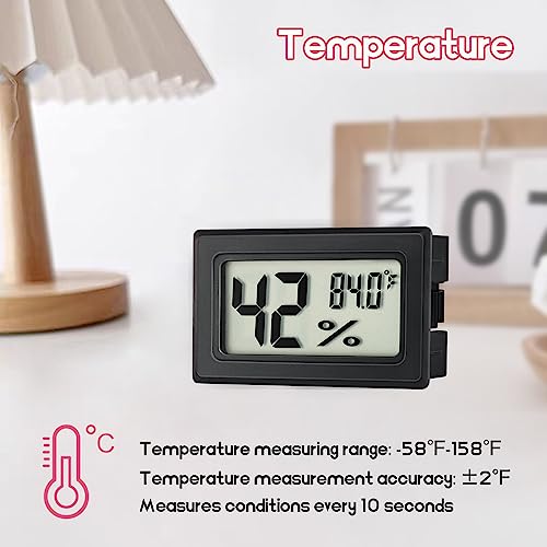 EWPJDK 3 Pack Mini Hygrometer Thermometer Indoor Humidity Meter Digital | Mini Digital Gauge for Humidors, Greenhouse, Garden, Cellar