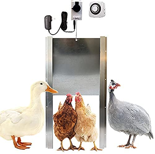 Opener with Motor & Timer (1 Year Warranty) | Heavy Duty | Made USA | Auto Pop Door Opener | Chicken Coop Accessories | Metal