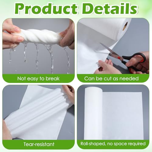 100 Ft x 17.3 Inch Bird Cage Liner, Disposable White Non-Woven Bird Cage Liners Large Size Precut Absorbent Cushion Pad Mat Accessories for Pet, Parrot, Animal