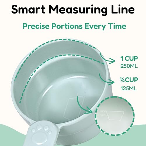 1 Cup Dog Food Scoop, Extra Long Handle Sturdy Melamine Pet Food Measuring Scoop with Clear Marking Lines, BPA-Free, Shatterproof, Dishwasher Safe (Green, 1 Cup) - color: Green, size: 1 Cup