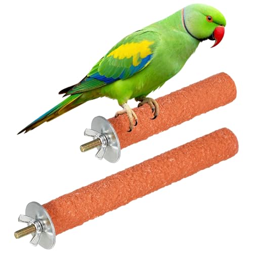 Bird Cage Perch, Colorful Parrot Grinding Claw Sticks, Platform Paw Stand Toy 4/6 Inch, (Wooden, Orange, 2Pcs), Intended for Small Medium Birds/Parrots/Finches/Lovebird - color: Orange, size: 4/6 Inch