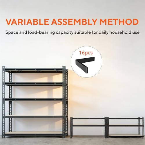 5 Tier Garage Shelving, Adjustable Heavy Duty Garage Shelves | 72 "H Metal Storage Shelves Unit for Basement,Warehouse,Pantry Kitchen - size: 72*55*24