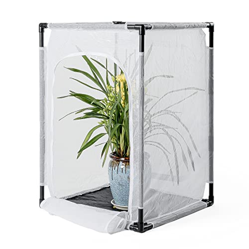 Large Monarch Butterfly Habitat Cage, Insect Mesh Cage 24" x 24" x 36" | Outdoor Insect Mesh Enclosure Terrarium - style: Poles Slide Through Cover 36" Tall