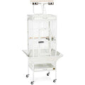 Prevue Hendryx 3151C Pet Products Wrought Iron Select Bird Cage, Chalk White | Steel Cage with Rolling Stand and Seed Guards, Tall Vertical Design, Ideal for Cockatiels and Medium Birds - color: Chalk White, size: 18.0"L x 18.0"W x 57.0"H