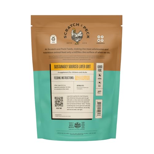 Scratch and Peck Feeds | Layer Grit for Chickens & Ducks | 7 lb Pouch | Essential Supplement for Healthy Digestion and Gizzard Health, All Natural, Sustainably Sourced - style: Layer Grit - 7-lbs