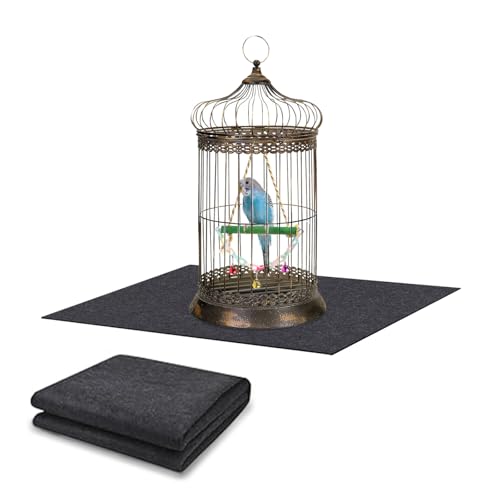 Large Bird Cage Mat, Under Pet Cage Mat, Absorbent/Waterproof Felt Pad for Bird Cages, Reptile Aquariums, Dog Kennels, with Non-Slip Backing for Hard Floors and Surfaces (30 x 36 inch) - size: 36.0"L x 30.0"W x 0.8"H