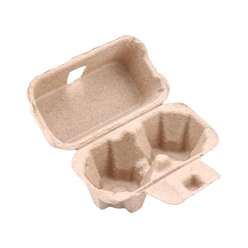 Egg Cartons 2 Count Cheap Bulk 30 Pack, Paper Pulp Egg Carton 2 Cell | Vintage Egg Cartons Containers Easter Style, 1/6 Dozen Sturdy Natural Kraft Holder Box for Storage Fresh Chicken Huevo