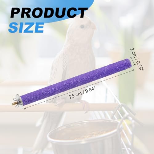 Bird Perch Stand, Colorful Paw Grinding Stick, Wood Rough-surfaced Perch Parrot Stand 25 x 2 Cm, (Purple, 2 Pcs), Intended for Home/Animal Parks/Pet Stores - color: Purple, size: 25 x 2 cm / 9.84 x 0.71 inch