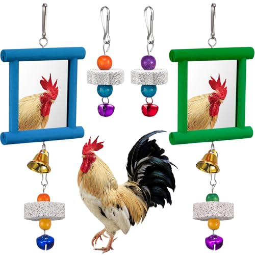 Sumind 2 Pieces Chicken Mirror Toys, Blue, Green, 3.94 x 3.94 Inches | Clip on Wide Brim Golf Visors, Adjustable Elastic Headband Sun Hat, Lightweight Sport Cap for Summer Outdoor Activities Women - color: Blue,Green, size: 3.94 x 3.94 Inches