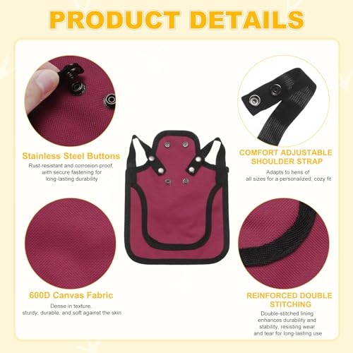 M METERXITY 4-Pack Chicken Saddle for Hens, 9.8 Inch Canvas Chicken Apron Back Protector with Adjustable Strap for Protecting Bird Back Feathers, Poultry Saver [Burgundy] - color: Burgundy