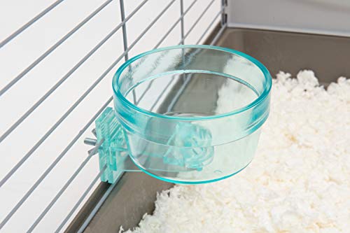 Lixit Quick Lock Removable Cage Bowls for Rabbits, Guinea Pigs, Gerbils, Ferrets, Dogs, Cats, Birds, and Other Small Animals - Made in USA (Blue, 20 Ounce) - size: 20oz