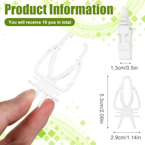 10PCS Bird Cage Food Holder, Plastic Parrot Fruit Vegetable Clips, Millet Holder for Bird Cage Parrot Food Feeder Clip for Budgie Parakeet Cockatoo Macaw Cockatiel Conure-White and Green
