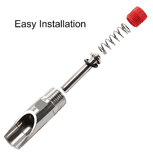 Jardin 2Pcs Stainless Steel Pig Water Nipple with 4/5" Thread, Automatic Pig Nipple Drinker Feeder Waterer Red Cap Feeding Watering Set Pig Home Farm Drinking Supplies