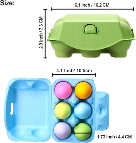 Colored Egg Cartons 120 Pack, Half Dozen Egg Cartons Colorful with Labels | Paper Pulp Vintage Easter Color Egg Cartons 6 Six Count CT for Chicken Egg Reusable, Basket Box Container Holder Storage - size: 120 Pcs Color Egg Box