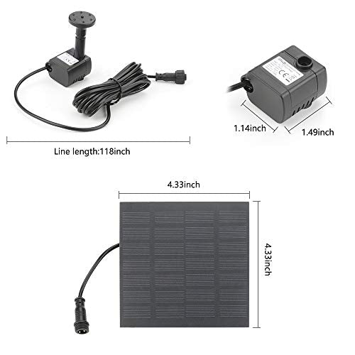 Solar Fountain Pump for Birdbath, 1.8W Free Standing Solar Water Fountain, Solar Powered Water Pump Kit for Bird Bath,Small Pond,Garden and Lawn