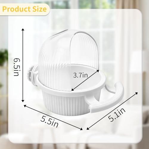 Litewoo No Mess Bird Feeder for Cage Parrot Seed Food Water Bowl (White) | No mess, with dispenser, multifunctional, large capacity, for parrot/quaker/lory/conure/cockatiel/senegal parrot/caique - color: White
