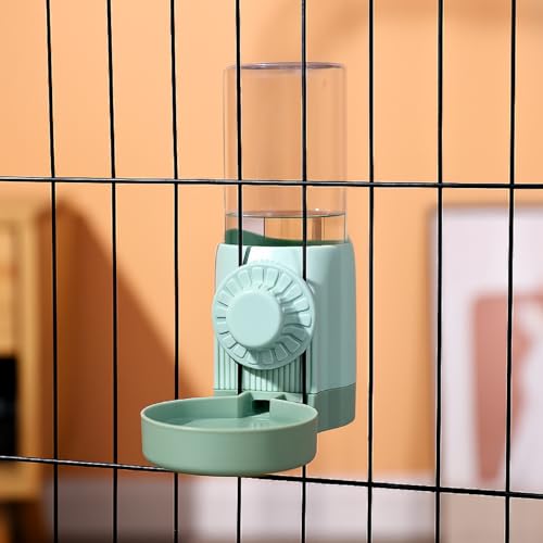 Jingmore 4 Pcs No Mess Small Bird Feeder Parakeet Water Dispenser Set Automatic Clear Parakeet Feeder Acrylic Watered Cage Accessories for Canary Budgie Lovebirds Finches(Green) - color: Green