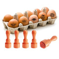 AHANDMAKER 5 Styles Wooden Rubber Egg Stamp Small Mini Stamp Bird of Prey Eggs Pattern Wood Stamps for Easter Egg Decoration DIY Making Scrapbooking Card Stamping Crafting - style: Bird of Prey Eggs