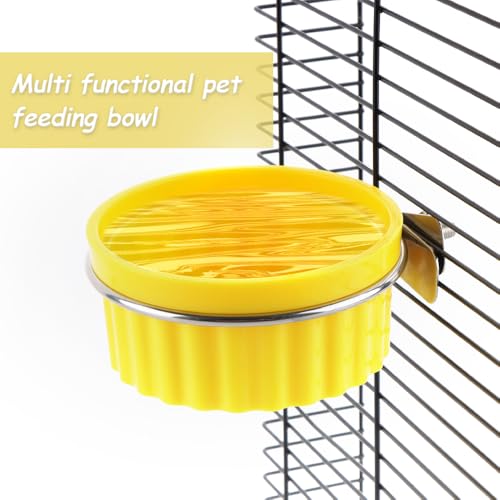 2 Pack Bird Detachable Bowl Plastic Food Cup Convenient Hanging Seed Water Feeder for Bird Parrot Canary Finch Parakeet Budgie Cockatiel Lovebird