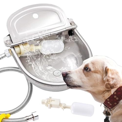 Automatic Dog Water Bowl Dispenser Large Size Pet Waterer Feeder Stainless-Steel Water Trough for Poultry and Small Livestock