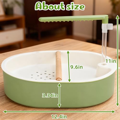 Automatic Parakeet Bird Bath Shower, Quiet Circulating Bathtub | Adjustable Water Flow, Low-Noise Pump, Fits Cockatiels, Budgies, Conures, Lovebirds, Quakers, Parrotlets, Small Parrots