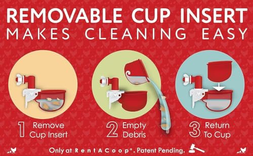 RentACoop DIY Waterer Kit - Auto-Fill Cups with Inserts - 4 Pack