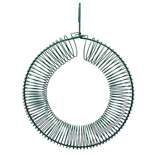 Peanut Bird Feeder, Hanging Feeder Round Metal Whole Wild Bird Feeder with Hanging Hook for Outdoor Birds and Squirrels Feeding Rust & Proof - color: 1 Pack