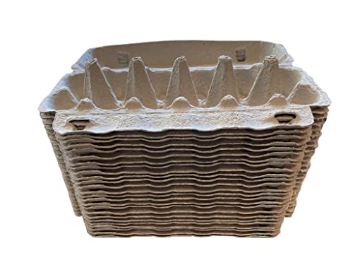 Natural Pulp Egg Cartons Securely Holds One Dozen Eggs or Use for Crafting or Sell Your Large Eggs (6 Cartons)