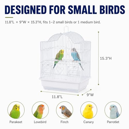 Portable Small Bird Cage – Travel-Friendly Metal Cage for Parakeets, Lovebirds, Finches & Canaries, Lightweight, Easy to Clean, Quick Assembly