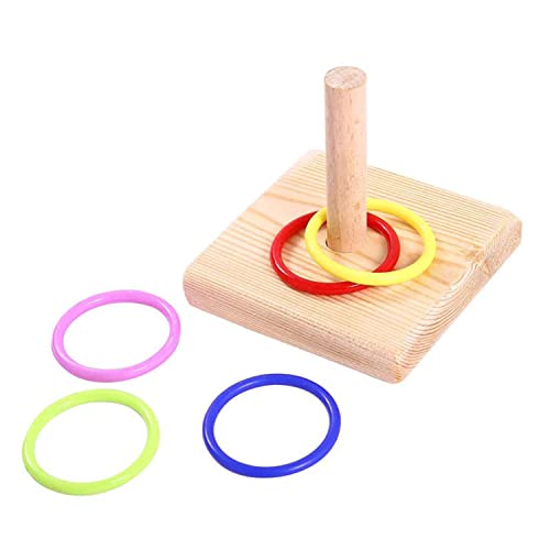 LAIYOHO Parrot Intelligence Training Toy | Colorful Stackable Rings Interactive Bird Toy for Most Pet Birds