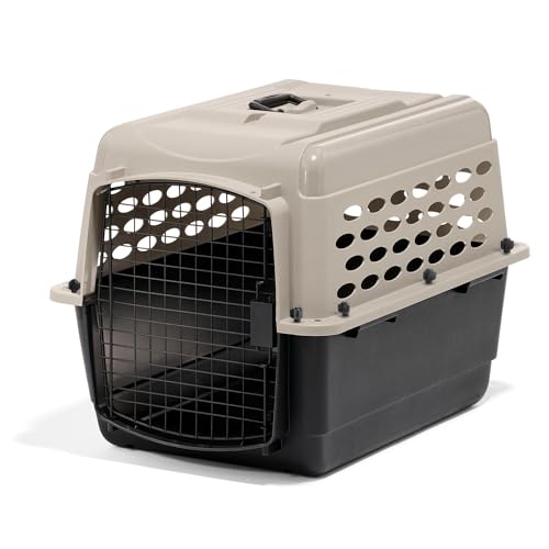 Petmate Vari Dog Kennel - Portable Dog Carriers & Crates for Medium Dogs, Airline-Friendly, Durable Plastic, Pet Carrier For Home and Travel, 28 Inches, Taupe and Black | Airline friendly pet carrier, durable plastic shell, great at home and on trips, sec