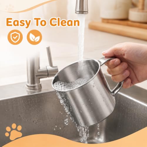 1.5 Cup Dog Food Scoop, Stainless Steel Dog Food Measuring Cup with Handle | Pet Food Scoop Cup for Dogs, Cats, Birds, Rabbits, for Dry Food and Treats