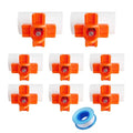Horizontal Chicken Waterer Nipples with 1/2 PVC Tee Fittings DIY Automatic Chicken Watering System Kit (Orange, 8Pcs) - size: 8