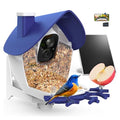 Smart Bird Feeder with Camera Solar Powered 2K HD Live Video with 32GB Card | AI Identifies 10,000+ Bird Species, Instant Alerts, IP65 Waterproof, Easy Setup, Bird Watching Gift for Bird Lovers - color: Blue
