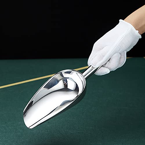 Premium Stainless Steel Cookie & Ice Cream Scoop - Dog Food & Utility Scoop - Dishwasher Safe (Silver/8oz/9 Inch) - color: 1. Silver