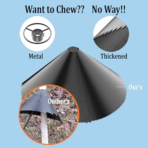 2 Pcs Squirrel Baffle for Bird Feeder Pole,Slinky-Loaded Wobble Defense | Outdoor Squirrel Proof Bird Feeders, Bird House Guard for Shepherd’s Hook, Rust Chew Proof Heavy Duty,19 Inch,Metal Buckle
