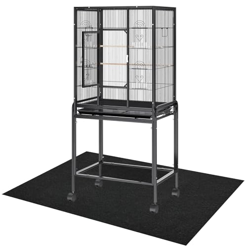 Large Bird Cage Mat, 46x60 Inch Under Pet Cage Mat for Bird Cages, Liner for Under Dog Crate cages, Reptile Aquariums, Waterproof Felt Liner with Non-Slip Backing for Kennel Training, Floor Protector - size: 46x60 Inch