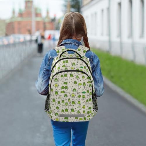 Kids Funny Frogs Backpack for Boys Girls School Bags | Elementary Middle, Travel Daypack Lightweight Waterproof with Reflective Strip - color: Funny Frogs