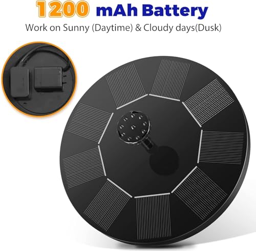 Solar Fountain for Bird Bath, 2026 Upgraded 2.5W Solar Bird Bath Fountain Pump with 6 Nozzles, Floating & Standing Solar Water Pump for Bird Baths, Garden, Pond, Pool, Outdoor