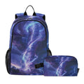 Blue Lightning Tornado Backpack with Lunch Bag, School Travel Backpack for Teens Boys Girls Backpacks Set - color: Blue
