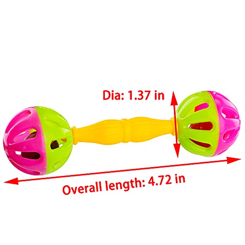 DQITJ 4 Pack Bird Barbell Dumbell Foot Toy for Small Bird Parrot Green Cheek Parakeet Cockatiel Conure Love Birds