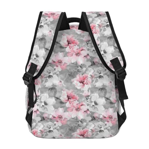 Watercolor Blossom Casual Backpack, Lightweight Laptop Bag Daypack, Pink Flower Backpacks for Women Men Teens Students, Elegant Floral Polyester Bookbag Gifts for School Work Travel Hiking - color: Blossom