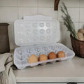 ZeQi Shatterproof Clear Reusable Plastic Egg Storage Container, Travel Egg carrier (18Grid) - size: 18Grid