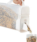 Buddeez Pet Food Storage Container 8 Quart Capacity Bird Seed Container | 8qt, keeps kibble fresh, durable, easy-pour lid, dog food container with handle, buddeez containers - color: White Lid, size: 1 Pack (8 Quart)